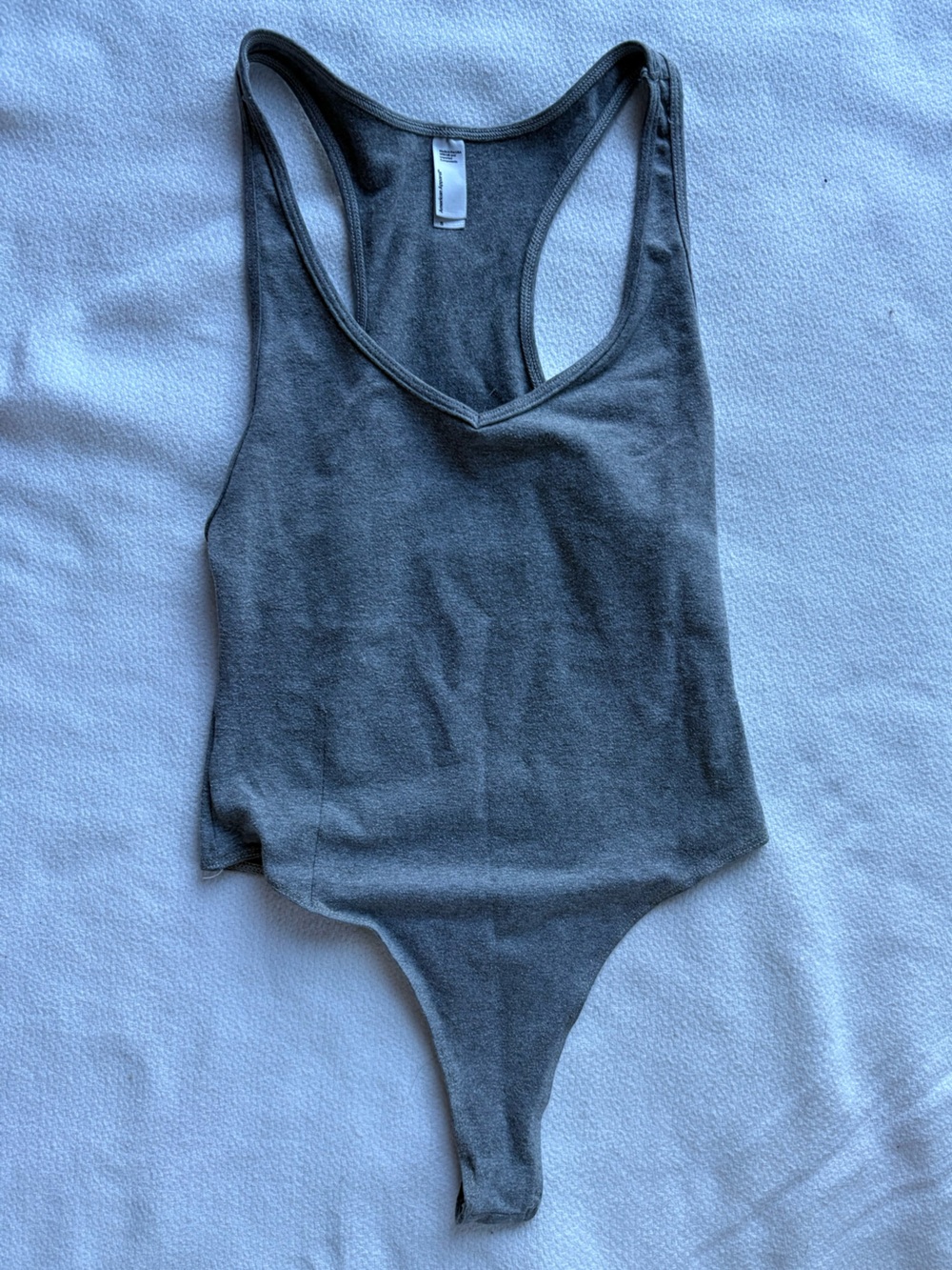 American Apparel Gray Thong Bodysuit